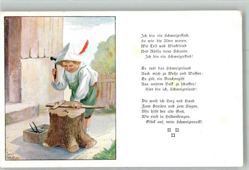 sign. Rikli H. v. Deutschschweizerischen Hoffnungsbund Kind Künstlerkarte