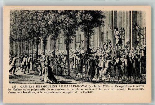 sign. Duplessis-Bertaux Jean Camille Desmoulins12.7.1789 Befreiungskrieg 1789-1815 Künstlerkarte