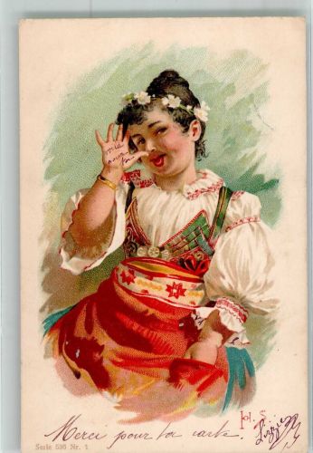 Tracht Kind 1903 Künstlerkarte