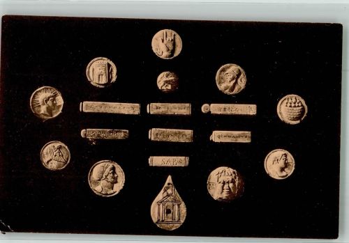 W3000 Hannover Römische Eintritts- Spiel- u. Gladiatorenmarken Kestner Museum Münze auf AK