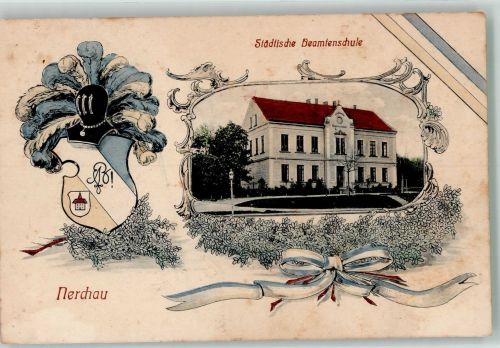 04685 O7246 Nerchau - Studentika Städtische Beamtenschule Studentenwappen