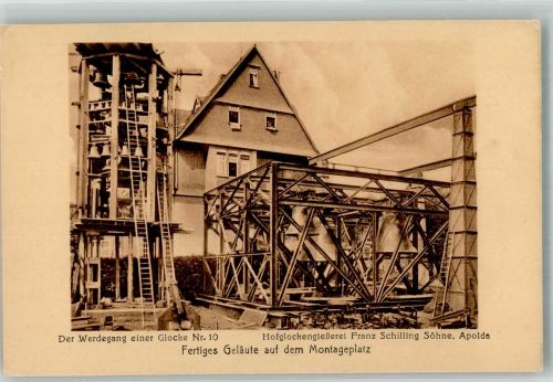 99510 O5320 Apolda Foto AK Hofglockengießerei Schilling Söhne Werdegang der Glocke Nr.10