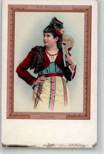Fräulein Renard als Carmen mit Laute in der Oper von Bizet Opernsänger