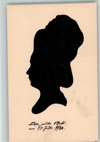 Handzeichnungen des jungen Goethe Schattenriss von Lotte Buff Goethe Künstlerkarte