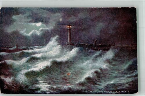 Oilette Rough Seas Margate u. Ramsgate Postcard 6648 Tucks Künstlerkarte