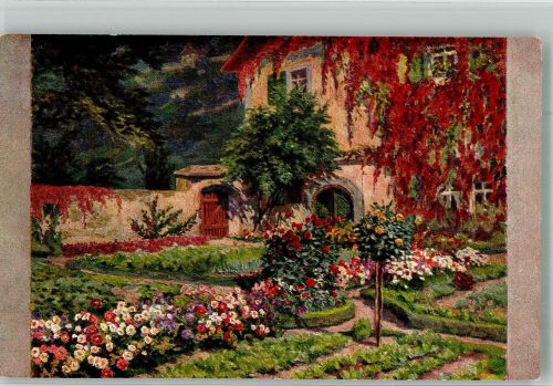 sign. Schacht Wilhelm Herbstlicher Garten Nr. 385 Kunstwart Postkarte Künstlerkarte