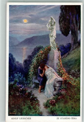 sign. Liebscher Adolf Aus dem alten Rom Römer Künstlerkarte