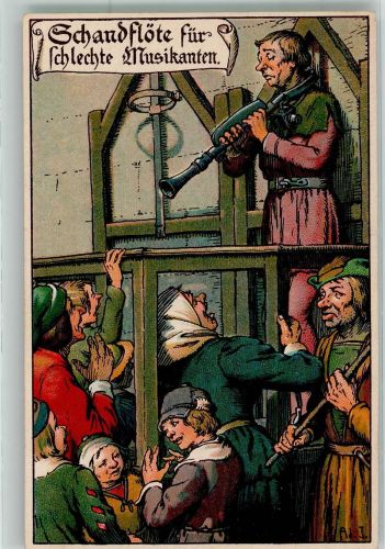 sign. Jodolfi Adolf Schandflöte für schlechte Musikanten Folter Künstlerkarte