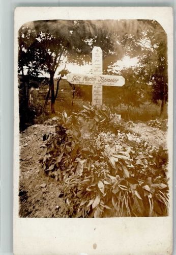Grab eines deutschen Gefreiten WK I Kriegsgrab Privatfoto AK