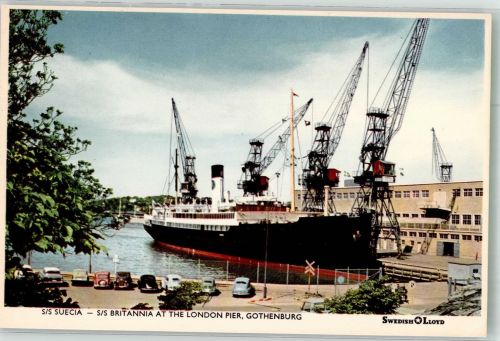 Göteborg Passagierdampfer SS Suecia am London Pier Dampfer Foto AK