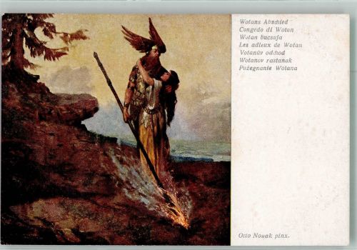 sign. Nowak Otto Wotans Abschied B.K.W.I. Nr. 2353 Nibelungensage Künstlerkarte
