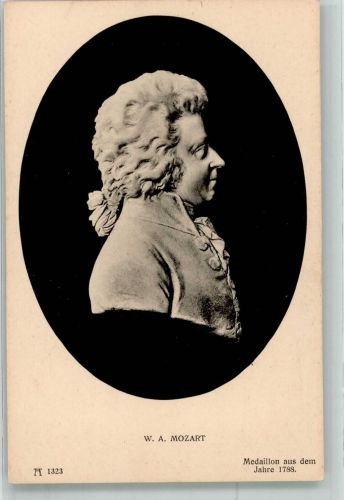 Medaillon mit dem Portrait des Komponisten Ackermann's Kunstverlag Serie 102 Nr. 1323 Mozart, W. A.
