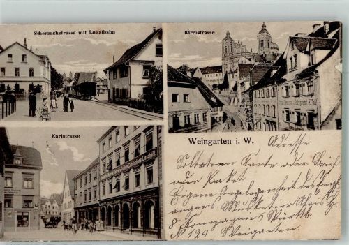 88250 W7987 Weingarten , Württ - Scherzachstrasse Lokalbahn Karlstrasse Kirchstrasse