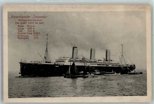 Passagierdampfer der Hamburg-Amerika-Linie Dampfer Imperator Foto AK