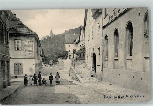 07768 O6907 Orlamünde 1912 - Naschhausen Gasthaus zum Stern Dorfstrasse Kinder