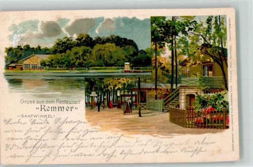 10115 W1000 Tegel Lithographie Saatwinkel Gasthaus Remmer