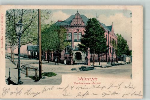 06667 O4850 Weißenfels , Saale 1902 Foto AK Taubstummenanstalt
