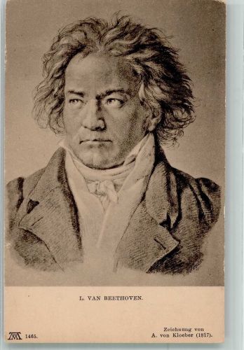 sign. Von Kloeber Portrait des Komponisten Ackermann's Kunstverlag Serie 117 Nr. 1465 Beethoven, L. van Künstlerkarte