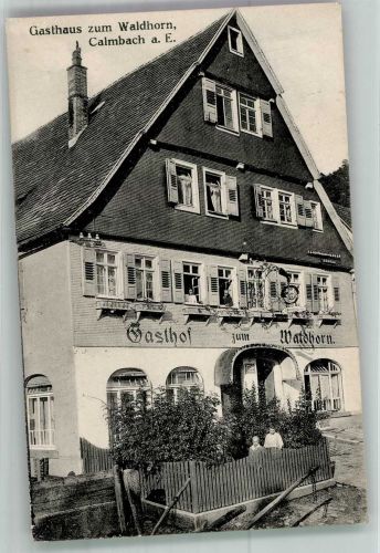 75323 W7547 Calmbach Foto AK Gasthaus zum Waldhorn