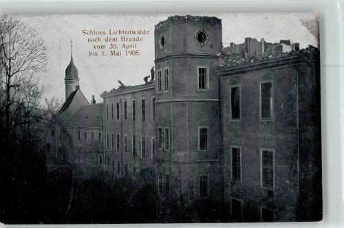 O9387 Niederwiesa Nach Brandkatastrophe Schloss Lichtenwalde 1. Mai 1905 Feuer 1905 Foto AK