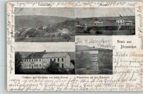 54426 W5509 Dhronecken 1905 - Bahnhof Wasserturm Gasthaus Konrad Bahnpost Binger