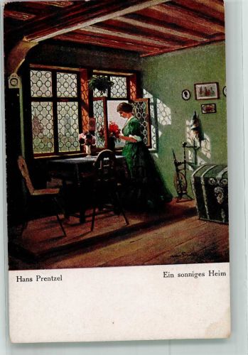 sign. Prentzel, Hans Ein sonniges Heim Verlag Arthur Rehn & Co. Moderne Meister No. 398 Künstler Künstlerkarte