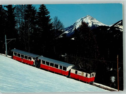 Elektrische Lokomotive He 2/2 1 mit Personenwagen Chemins de fer électriques Veveysans Schweiz Zahnradbahn Foto AK