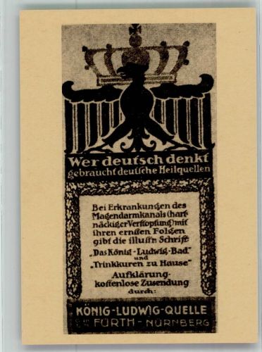 W4048 Fürth König-Ludwig-Heilquelle Fürth-Nürnberg Wohlfahrtskarte Verwundetenhilfe WK I Kur
