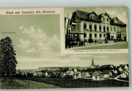 78652 W7214 Zimmern ob Rottweil - Hohe Tanne Gasthaus zum Löwen Karte selten