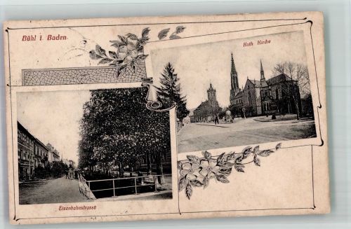 77815 W7580 Bühl , Baden 1915 - Kath. Kirche Eisenbahnstrasse