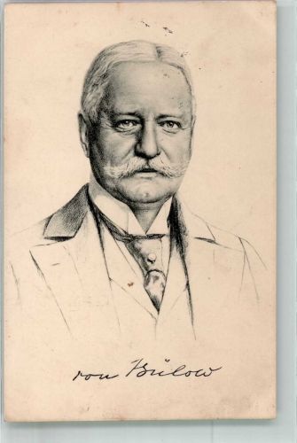 Portrait vom Reichskanzler Fürst von Bülow Verlag Stengel & Co. 49186 Feldpost WK I Politiker 1916 Künstlerkarte