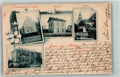 35390 W6300 Rödgen , Kr Gießen 1899 - Bahnhof Gasthaus Balsser Schule Kirche