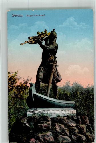 W6520 Worms Hagen-Denkmal Verlag Louis Glaser 6789 Nibelungensage