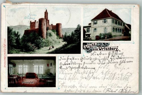 77799 W7601 Ortenberg , Baden 1905 - Schloss Ortenberg Gasthaus zum Engel Grosser Saal