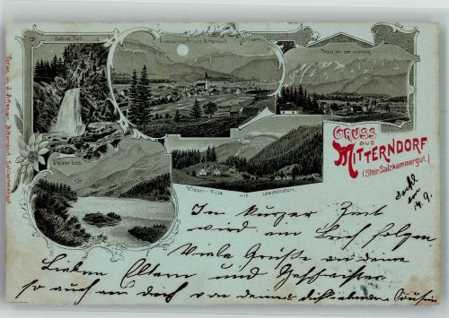 8983 Bad Mitterndorf 1898 Gebrauchsspuren Lithographie