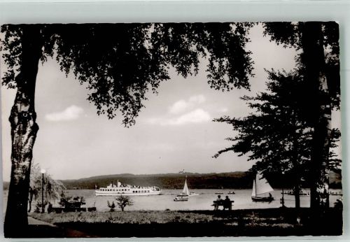 W8918 Dießen a. Ammersee Motorschiff auf dem Ammersee Binnenschiff Foto AK