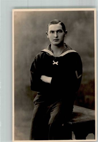 Ein deutscher Matrose in Uniform Marine WK I Privatfoto AK