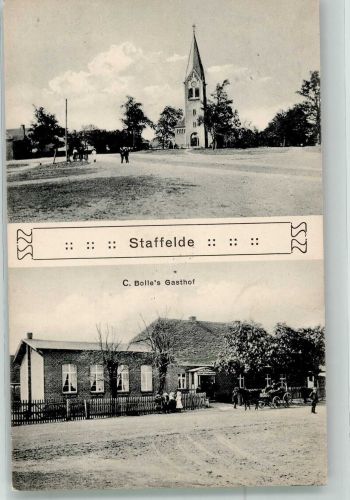 16766 O1421 Staffelde b Kremmen 1913 - Gasthaus Bolle Kirchplatz Dorfkirche