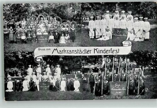 04420 O7153 Markranstädt 1903 Foto AK Markranstädter Kinderfest Gruppenfoto