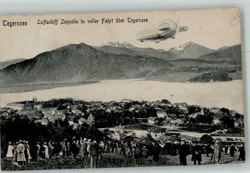83684 W8180 Tegernsee 1911 Foto AK Luftschiff Zeppelin über dem Tegersee
