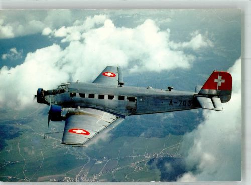Dübendorf Fliegeraufnahme einer Junkers Ju 52 Ort lt. Sonderstempel Flugzeug vor 1945 1990 Foto AK