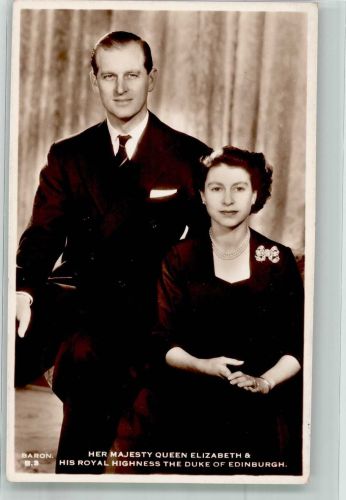 Die junge Königin Queen Elizabeth und Prinz Philip den Herzog von Edinburgh Adel England Foto AK