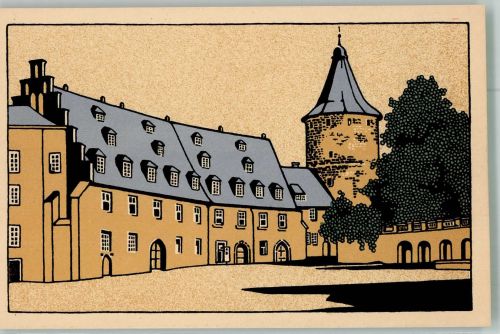 04600 O7400 Altenburg , Thür Künstlersteindruck Der Schlosshof Passepartout