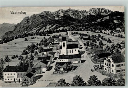 83646 W8170 Wackersberg b Bad Tölz - Kirche St. Nikolaus RS. Gasthausstempel