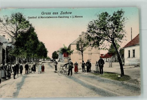 14669 O1551 Zachow b Nauen 1910 - Dorfstrasse Postbote Fahrrad Kinder
