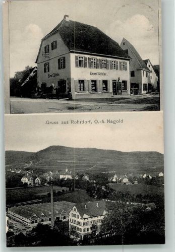 72229 W7271 Rohrdorf b Nagold 1916 - Wohn- und Geschäftshaus Fabrikanlage