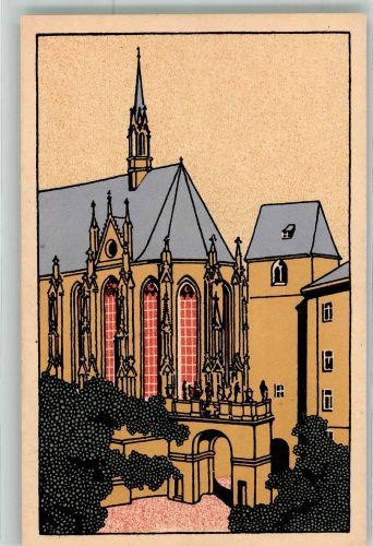 04600 O7400 Altenburg , Thür Künstlersteindruck Eingang Schlosshof Schlosskirche