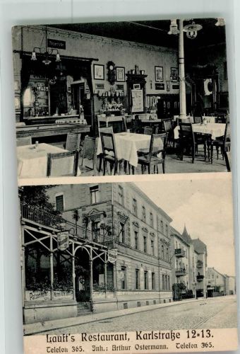15517 O1240 Fürstenwalde , Spree 1913 Foto AK Gasthaus Lauft Gaststube Karlstrasse 12-13 Ort lt. Stempel