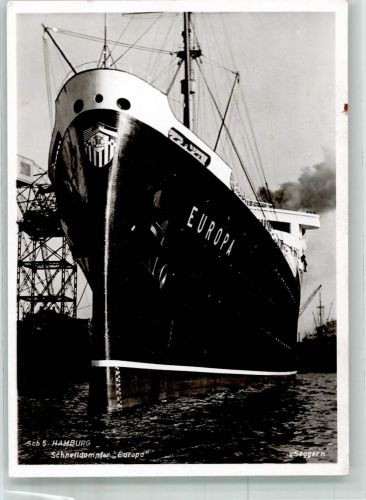 W2000 Hamburg Bugansicht des Passagierschiffes des Norddeutschen Lloyds Fotograf Von Seggern Dampfer Europa Foto AK