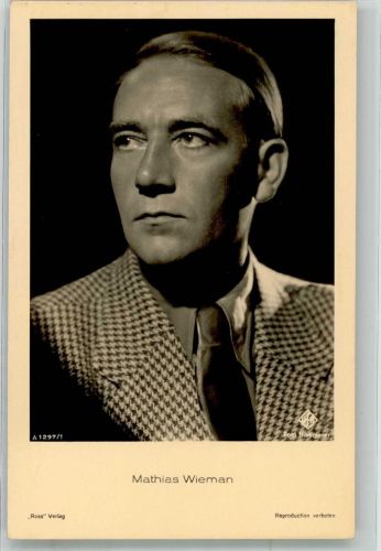 Portrait von Mathias Wieman Fotograf Hämmerer Ross-Verlag 1297/1 Filmschauspieler Foto AK